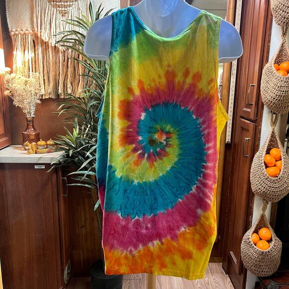 NWT Spencers XL Tie Dye Tank Top Suns Out Guns Out Rainbow Pride Festival Tee - Picture 2 of 8